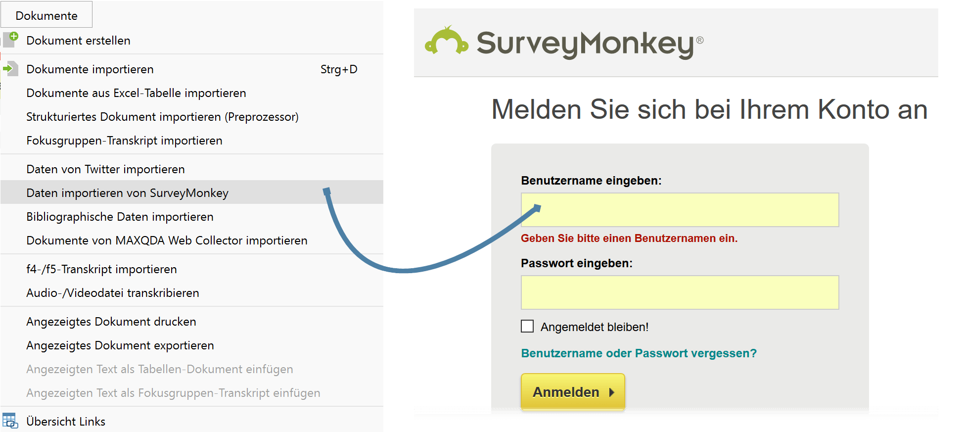 SurveyMonkey Import in MAXQDA
