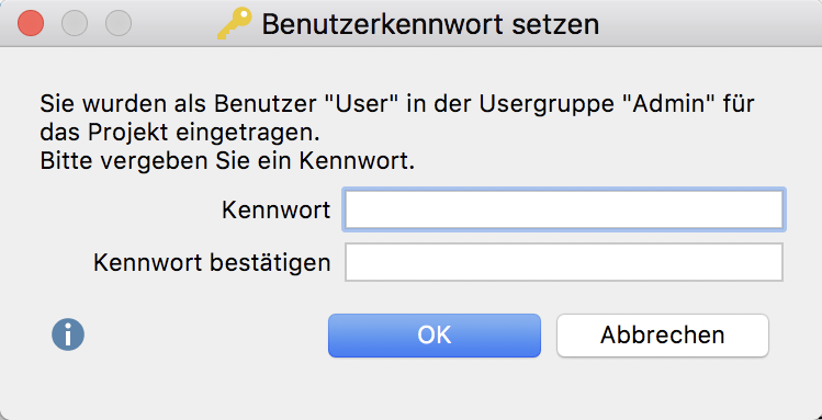 Admin-Kennwort vergeben Admin-Kennwort vergeben