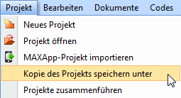 Speichern Sie eine Kopie Ihres MAXQDA 11 Projektes. MAXQDA 11-Projekt für MAXQDA 10 abspeichern: Schritt 1