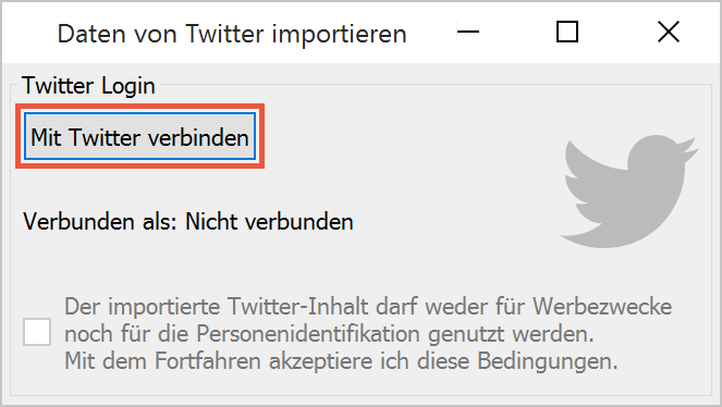 MAXQDA mit Twitter verbinden