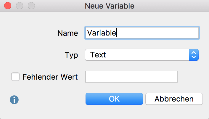 Eine neue Variable definieren Eine neue Variable definieren