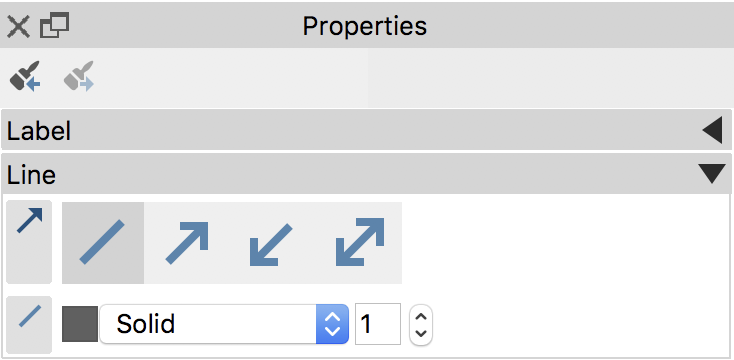 In the Properties window you can adit the appearance of a linking line.