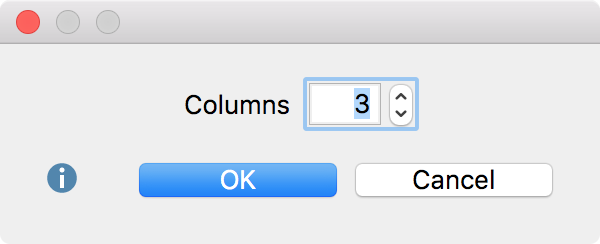 Choose the number of columns Choose the number of columns