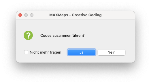 Nachfrage beim Zusammenführen von Codes Nachfrage beim Zusammenführen von Codes