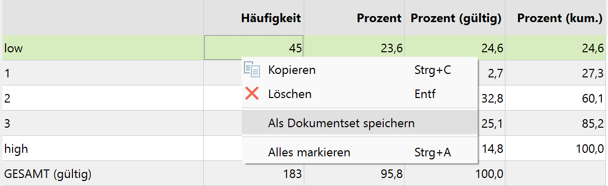 Dokumente, die mit einem Variablenwert verbunden sind, als Dokumentset für MAXQDA speichern Dokumente, die mit einem Variablenwert verbunden sind, als Dokumentset für MAXQDA speichern