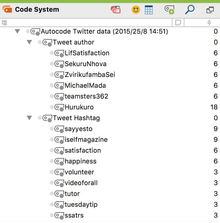 The automatically inserted code in the Code System The automatically inserted code in the Code System