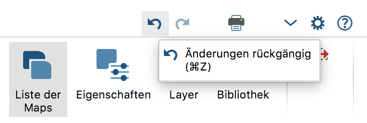 Symbole für die Rückgängig-Funktion in MAXMaps Symbole für die Rückgängig-Funktion in MAXMaps