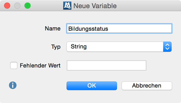 Neue Variable erstellen