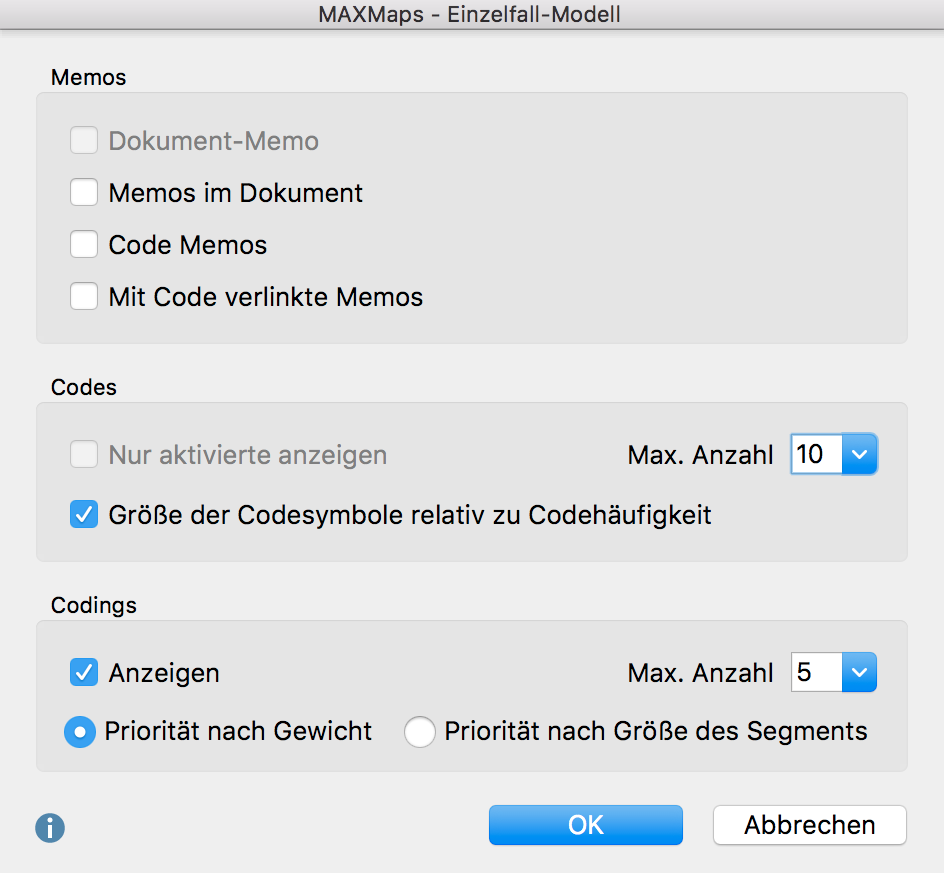 Auswahloptionen für die Gestaltung des Modells Auswahloptionen für die Gestaltung des Modells