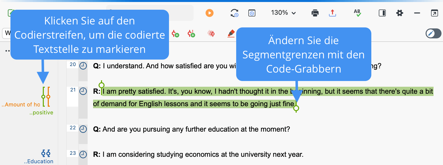 Verändern der Segmentgrenzen Verändern der Segmentgrenzen