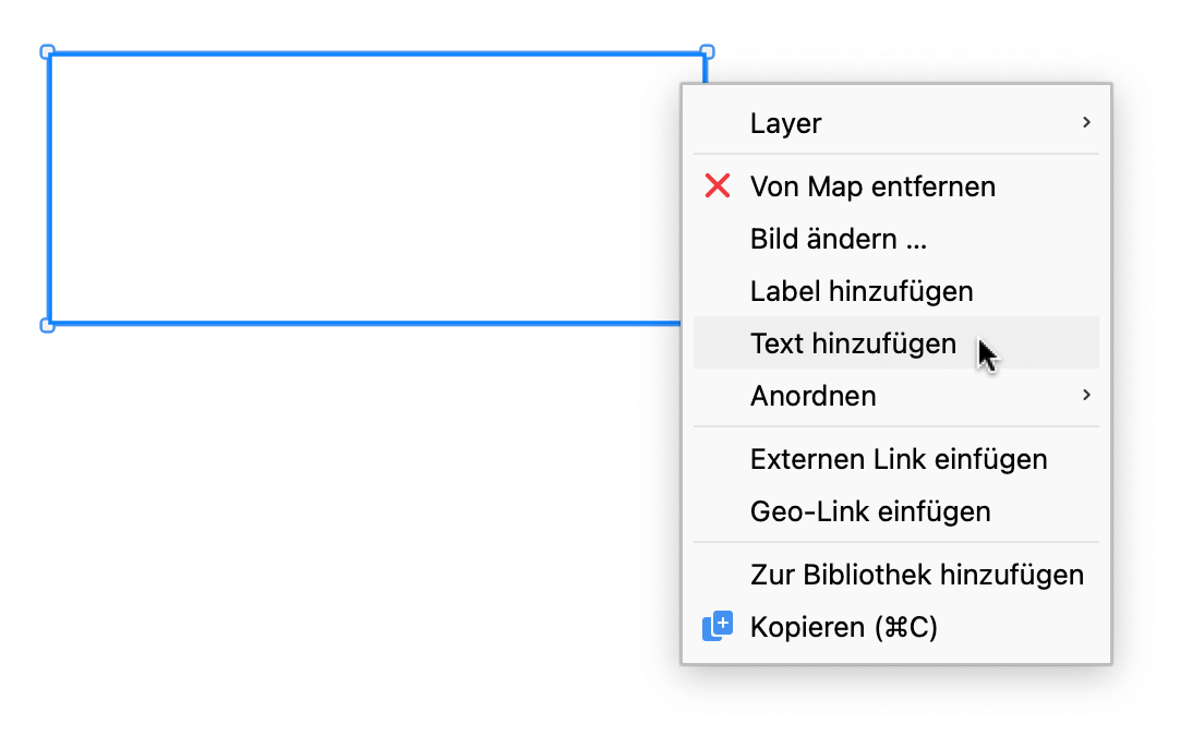 Text per Kontextmenü zu einem Symbol hinzufügen Text per Kontextmenü zu einem Symbol hinzufügen