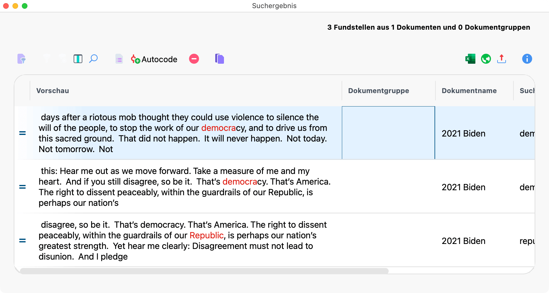 Auflistung der Fundstellen für eine Kategorie Auflistung der Fundstellen für eine Kategorie
