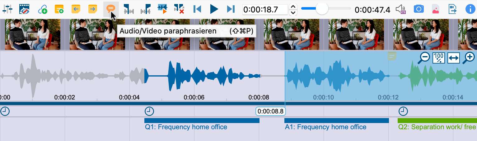 Paraphrasier-Modus im „Multimedia-Browser“ einschalten Paraphrasier-Modus im „Multimedia-Browser“ einschalten