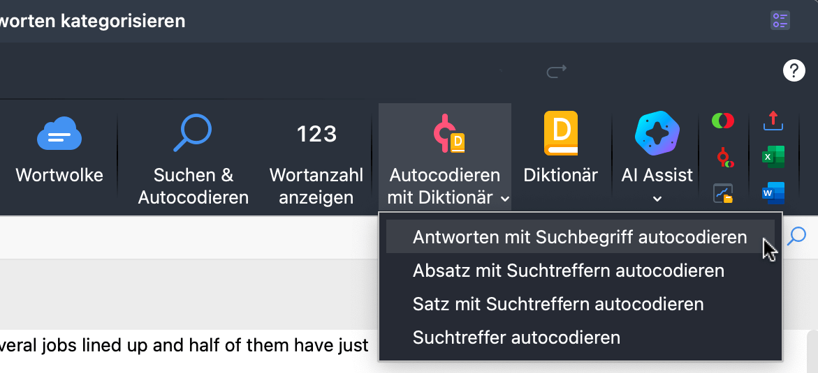 Starten der Autocodier-Funktion Starten der Autocodier-Funktion