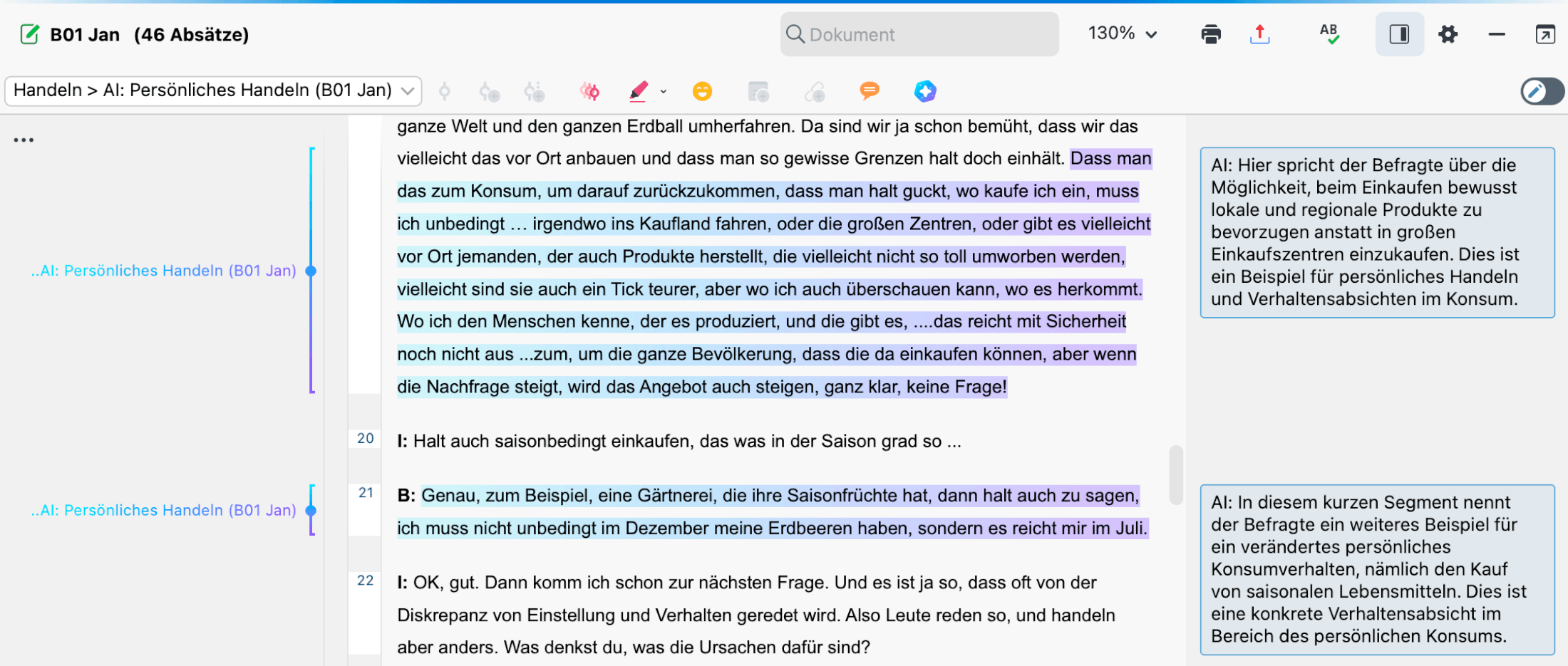 KI-vorgeschlagene codierte Segmente mit den KI-generierten Kommentare Beispiel einen von KI-vorgeschlagene codierte Segmente mit den KI-generierten Kommentare