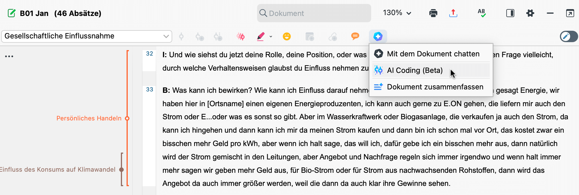 AI-Assist: AI Coding Option im 'Dokument-Browser' AI-Assist: AI Coding Option im 'Dokument-Browser'