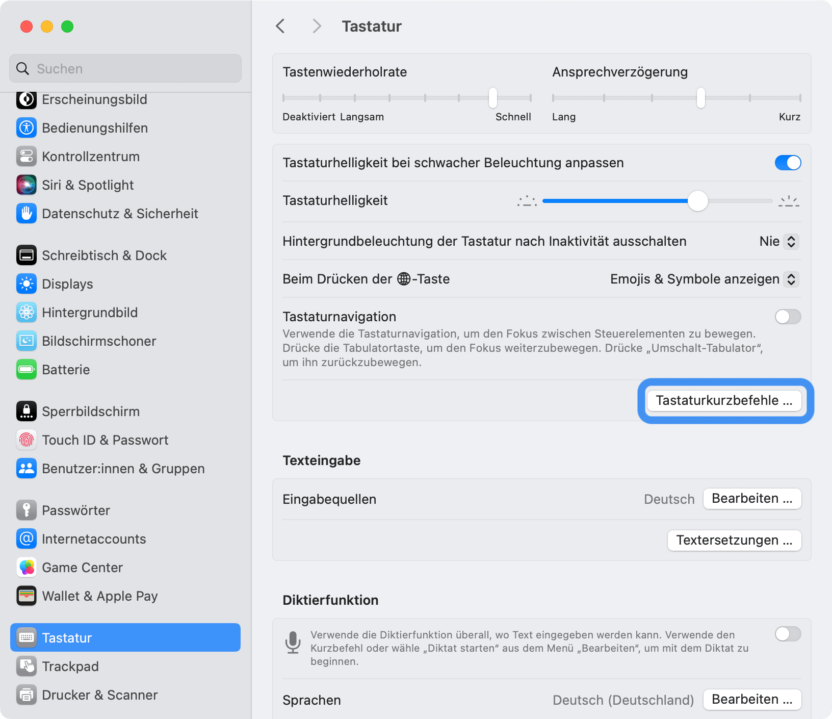 Tastatureinstellungen ändern für die Transkription mit MAXQDA für Mac