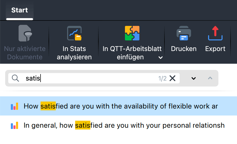 Lokale Suche mit hervorgehobenen Suchtreffern in Responses