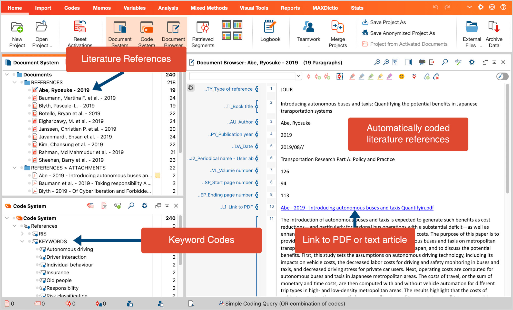 Literature import in MAXQDA