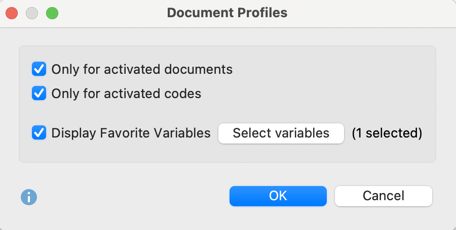 Set options for Document Profiles