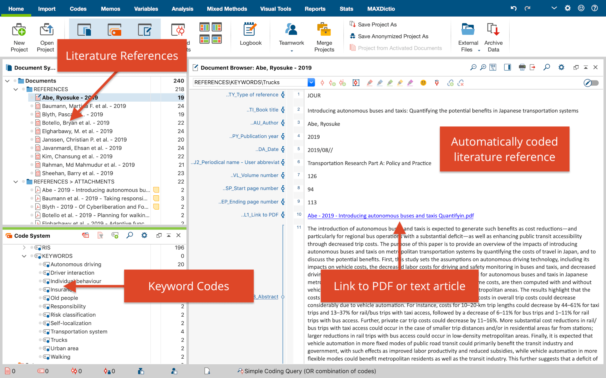 Literature import in MAXQDA Literature import in MAXQDA