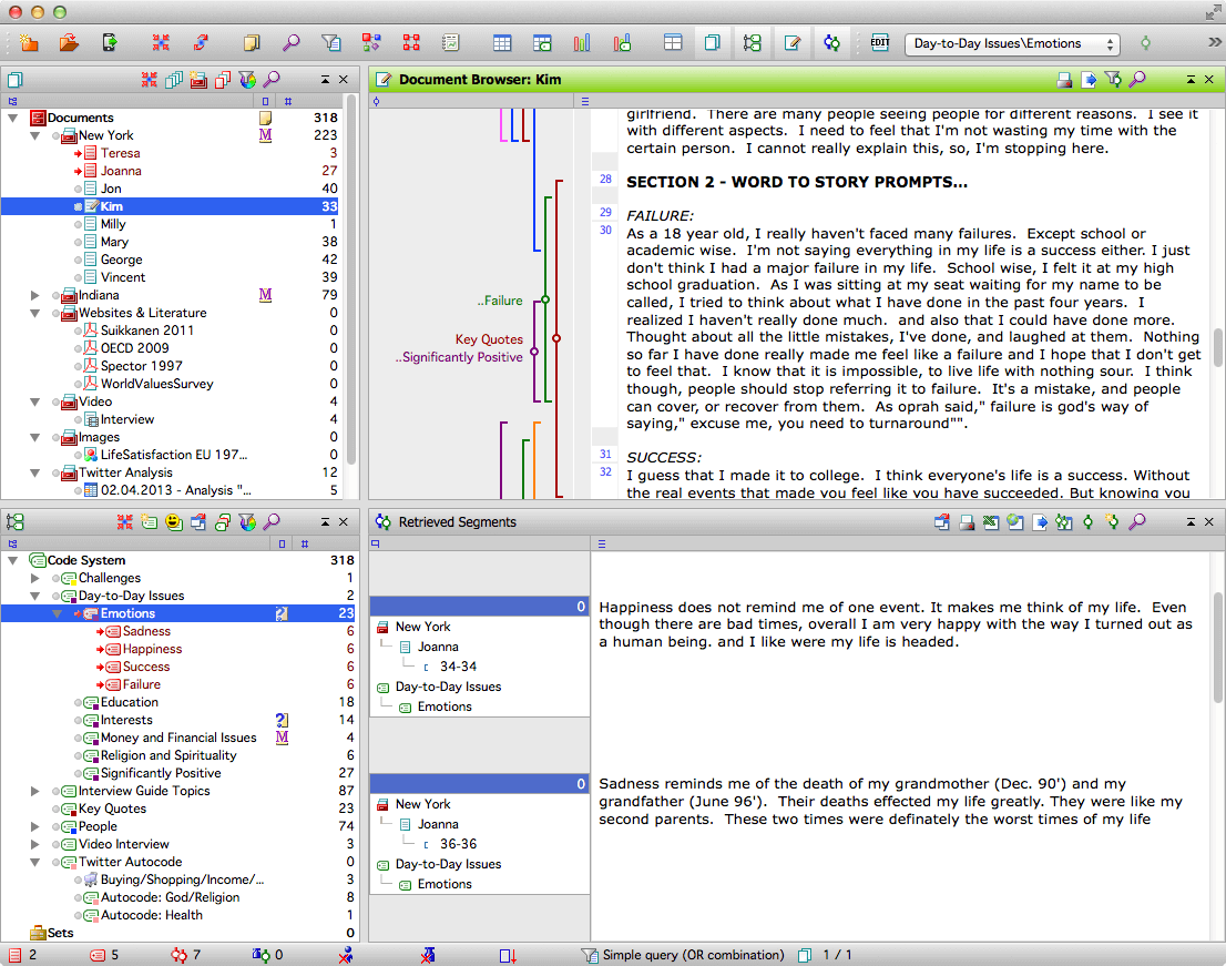 MAXQDA for Mac - The four windows user interface MAXQDA for Mac - The four windows user interface