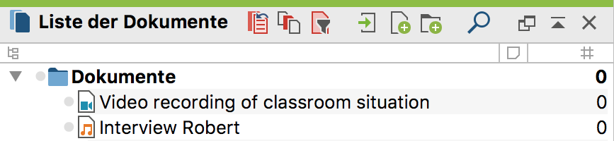 Symbole für Transkripte von Audio- und Videodateien bei der Transkription mit MAXQDA Spezielle Symbole zur Transkription von Audio- und Videodateien im „Dokument-Browser“