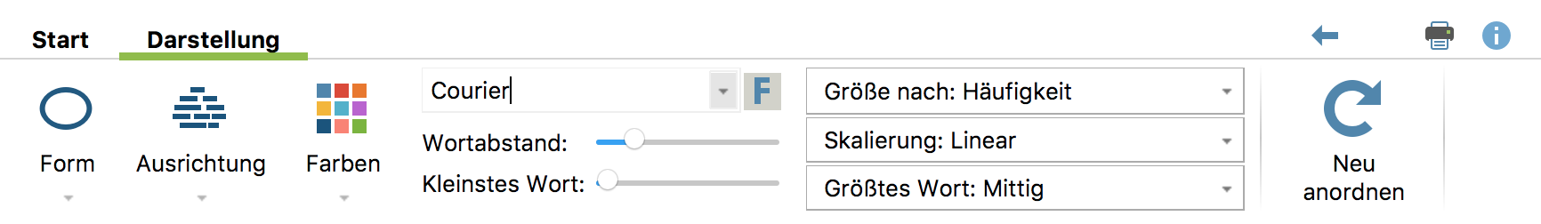 Funktionen auf dem Tab „Darstellung“ Funktionen auf dem Tab „Darstellung“