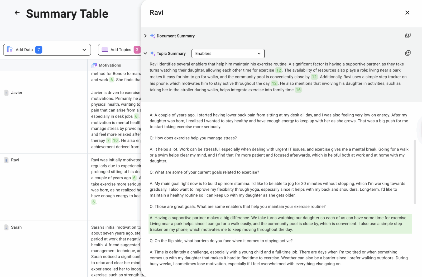 Building Summary Tables - MAXQDA Tailwind