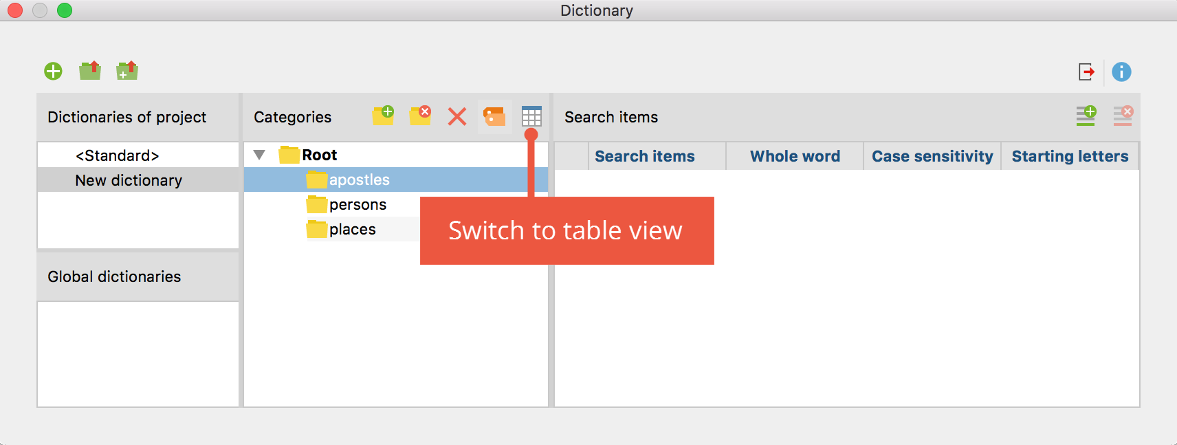The hierarchical view of the category system The hierarchical view of the category system