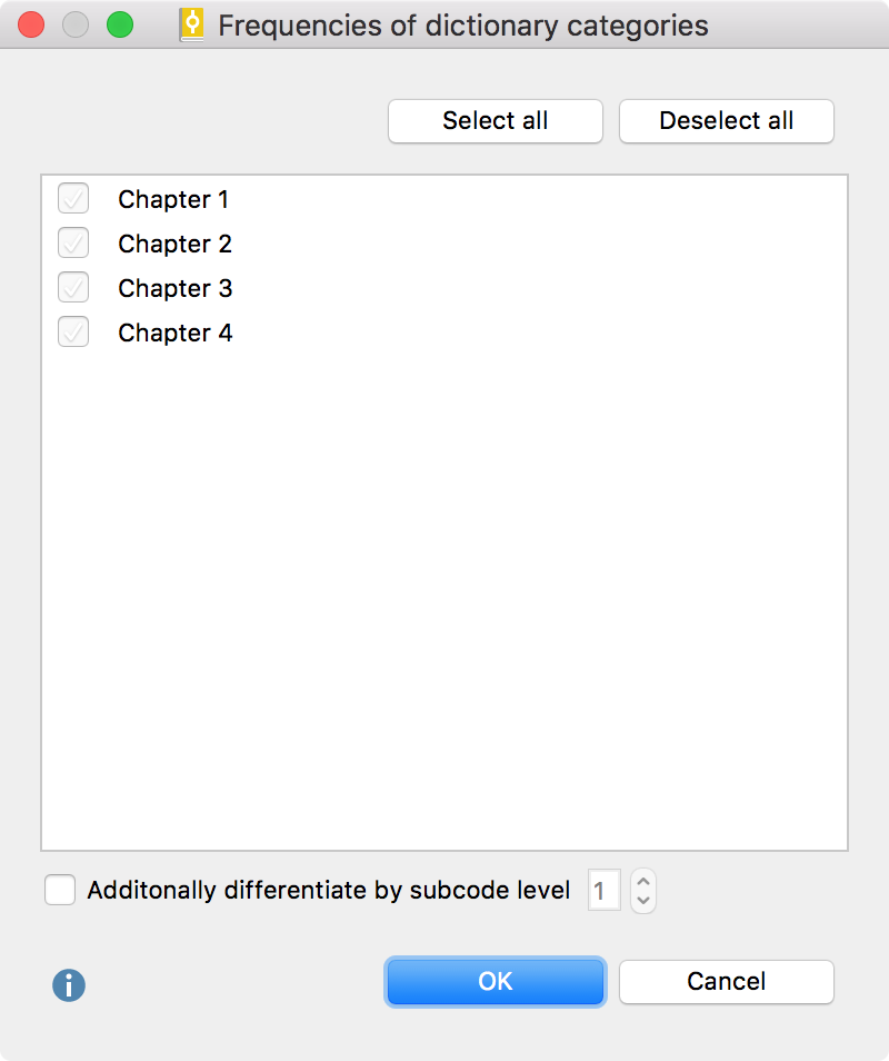 Select codes to subdivide a text into more units of analysis Select codes to subdivide a text into more units of analysis