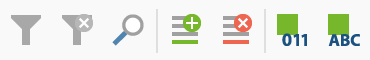 Toolbar on the top left above the Variable List Toolbar on the top left above the Variable List