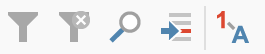 Toolbar on the left side of the Data Editor Toolbar on the left side of the Data Editor