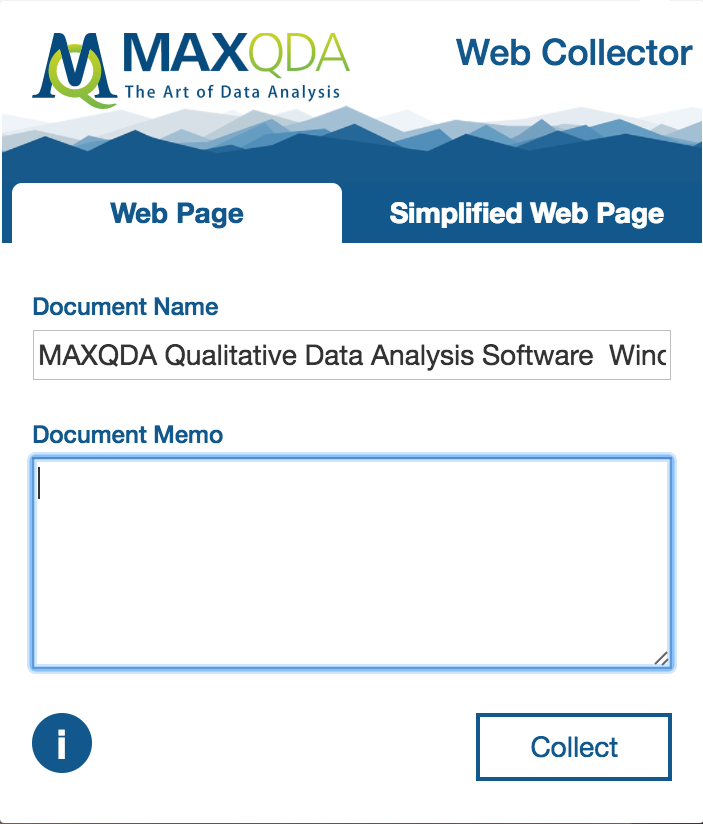 MAXQDA Web Collector MAXQDA Web Collector