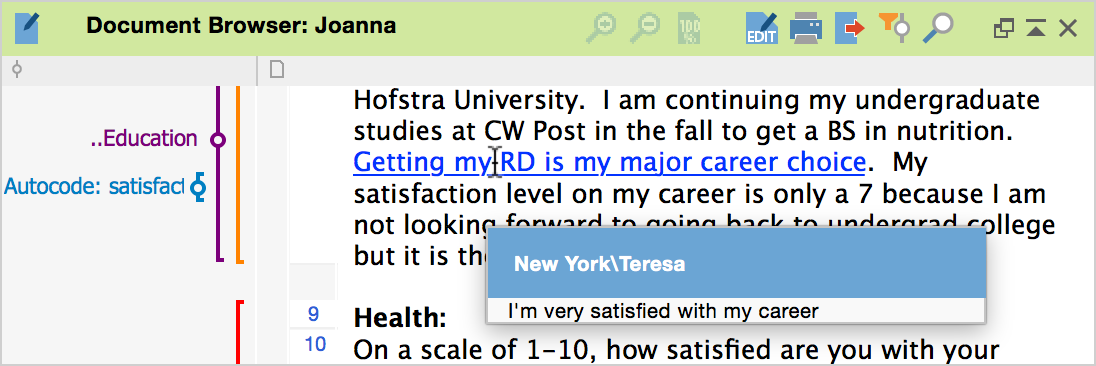 Blue underlined document link with tooltip Blue underlined document link with tooltip