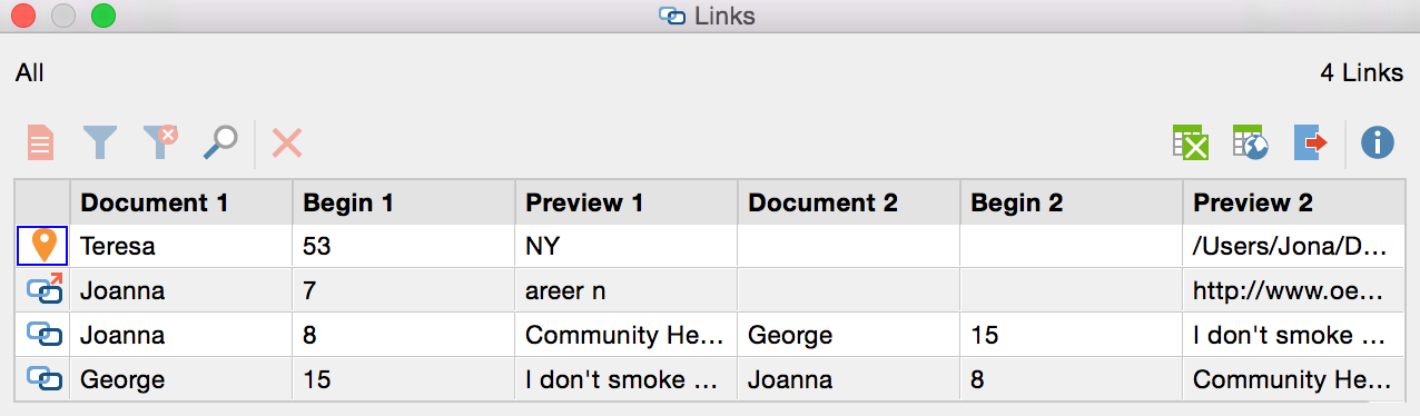 “Overview of links” with geolinks indicated with the orange locator symbol “Overview of links” with geolinks indicated with the orange locator symbol