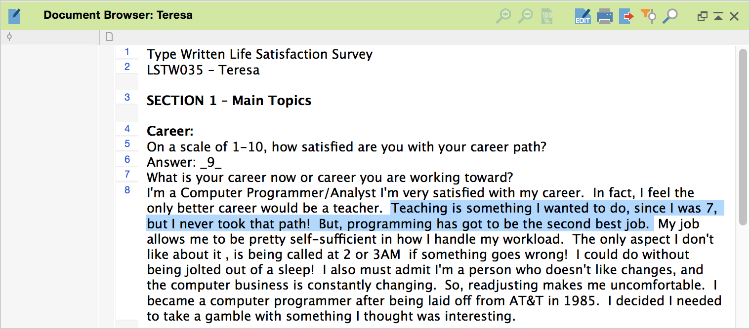 A highlighted segment of text A highlighted segment of text