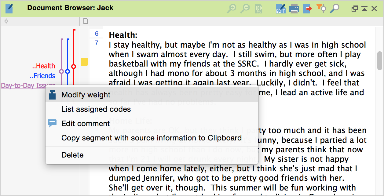 Changing the weight score in the “Document Browser” Changing the weight score in the “Document Browser”