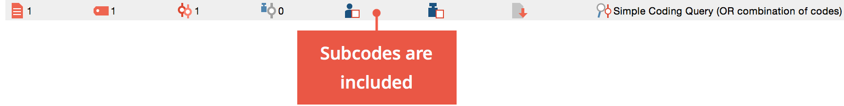 Subcode inclusion shown in the status bar Subcode inclusion shown in the status bar
