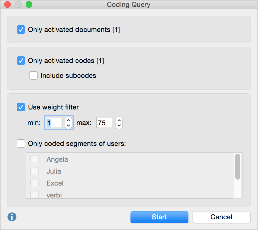 Coding Query window Coding Query window
