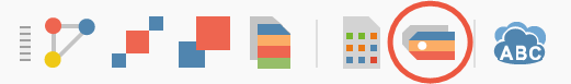 Calling up the Codeline visualization using the symbol in the “Visual tools” toolbar Calling up the Codeline visualization using the symbol in the “Visual tools” toolbar