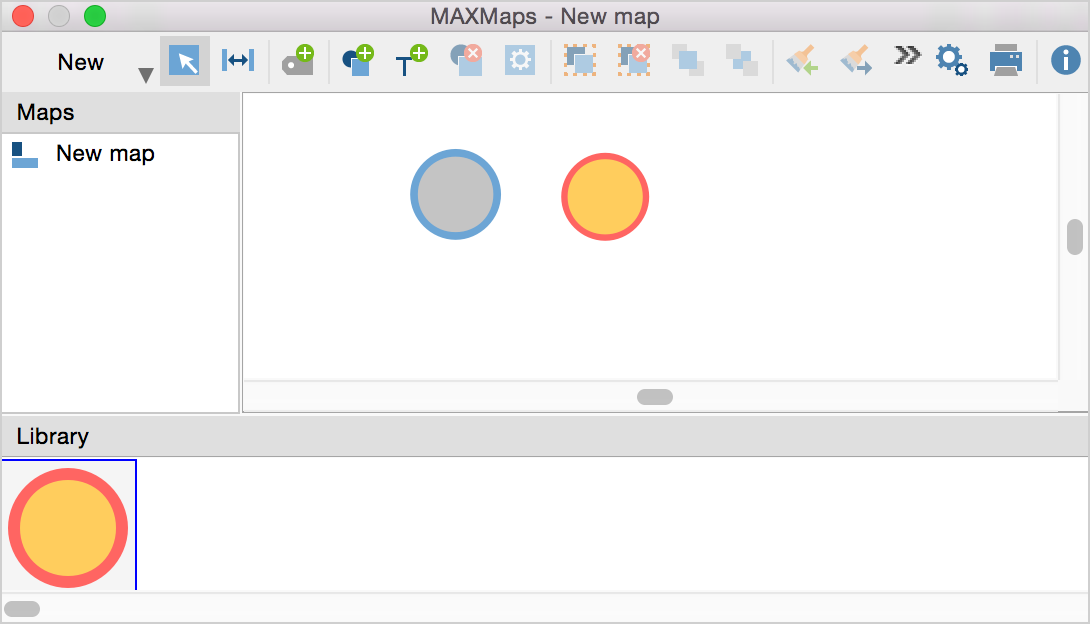 The MAXMaps Library at the bottom of the MAXMaps window The MAXMaps Library at the bottom of the MAXMaps window