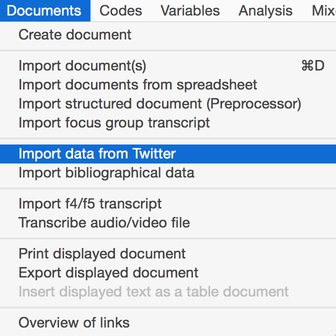 Importing data from Twitter Importing data from Twitter