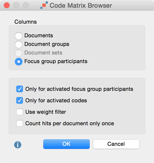 Code Matrix Browser options Code Matrix Browser options