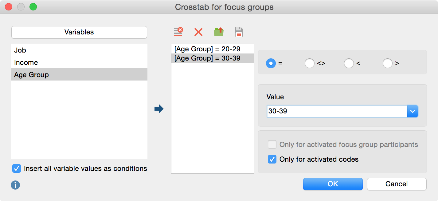 Define participant groups for the columns Define participant groups for the columns
