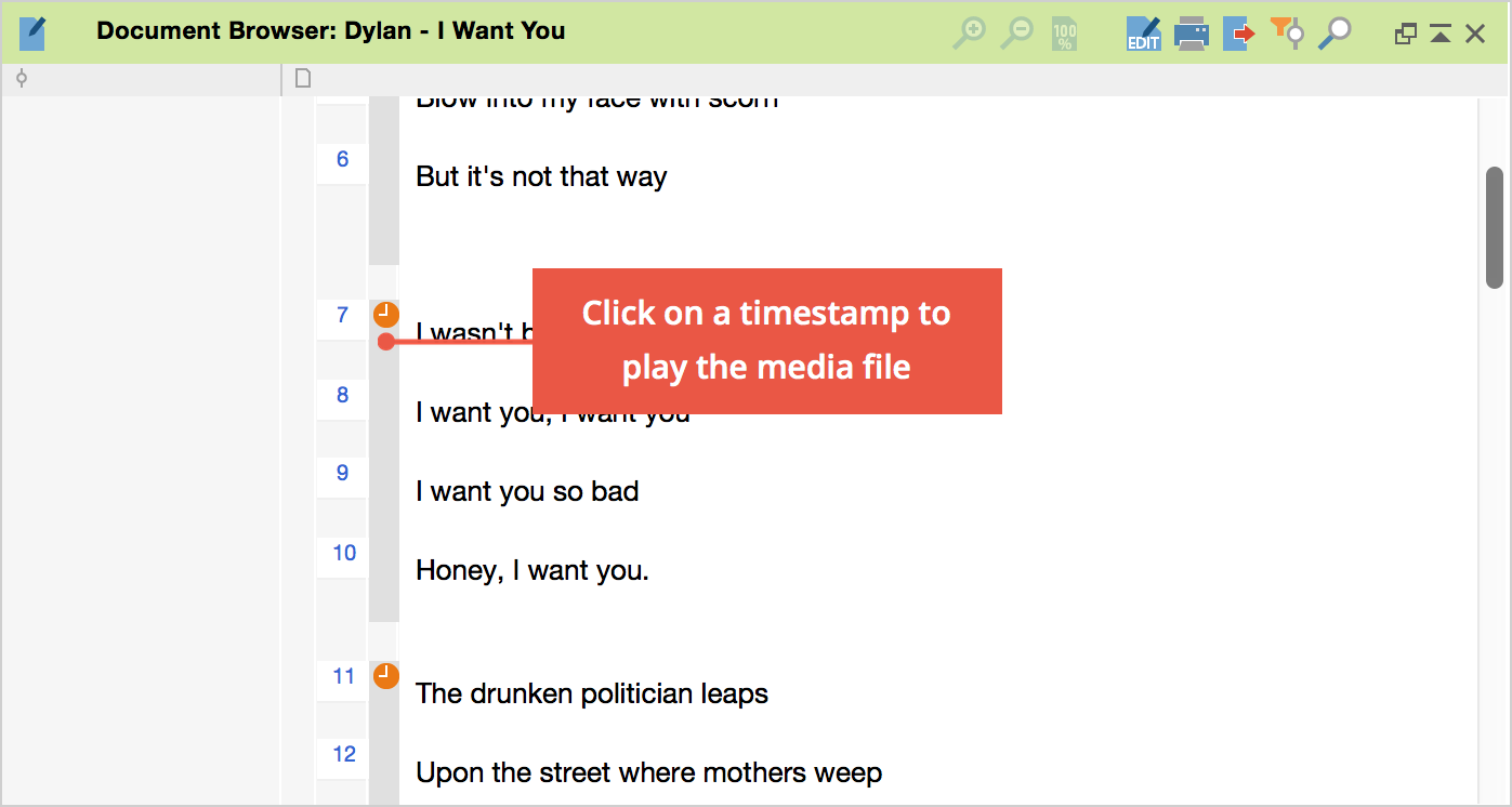 Timestamp display in MAXQDA Timestamp display in MAXQDA