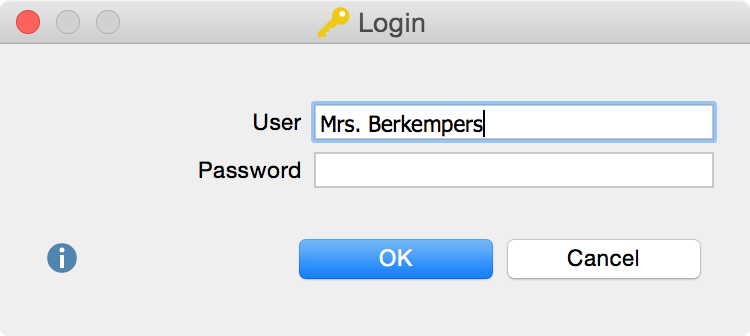 Login window Login window