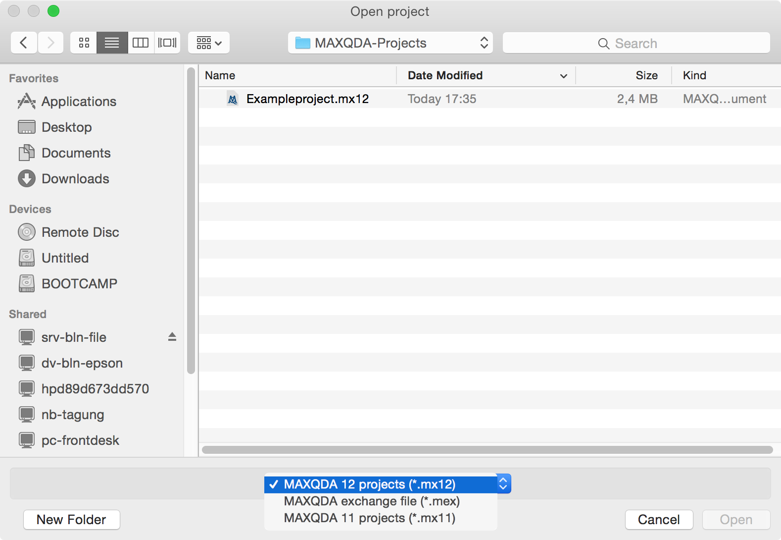 Open projects from previous versions in MAXQDA 12 Open projects from previous versions in MAXQDA 12