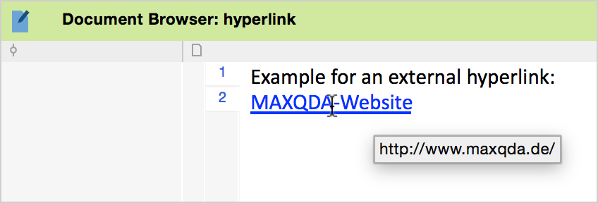 Hyperlink in a text Hyperlink in a text