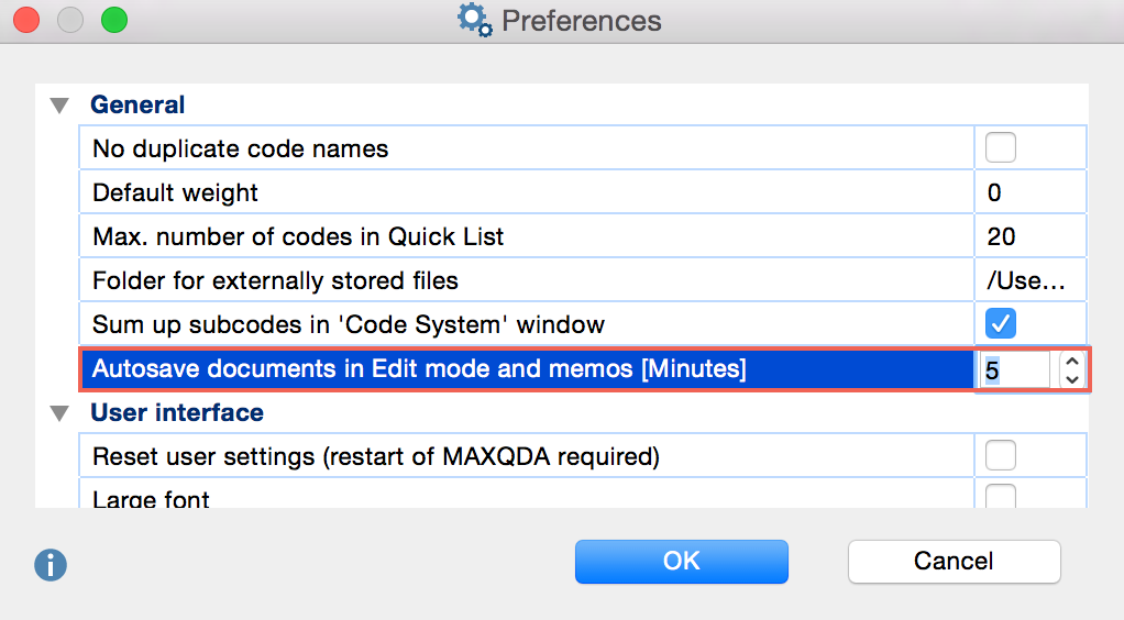 Set interval at which project will be automatically saved in Edit Mode. Set interval at which project will be automatically saved in Edit Mode.